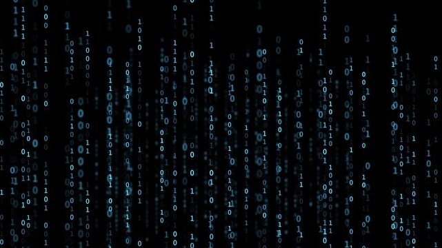 Blue Binary code Background. Digital and Secure Data Concept