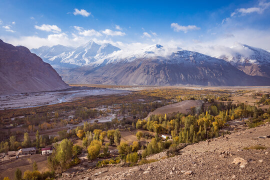 Mountain landscape view from Pamir highway, Tajikistan