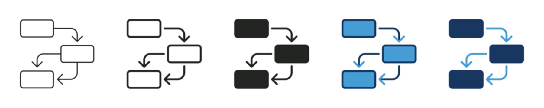 Workflow process flowchart algorithm schema icon, vector illustration