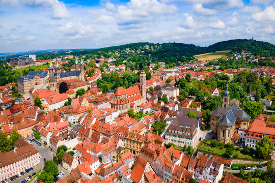 Bamberg old town aerial panoramic view