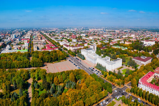 Nalchik city aerial panoramic view, Russia