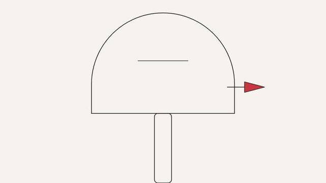 Minimalist line art mailbox animation showing delivery status changes with red indicator flags on plain light background