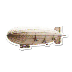 Vintage zeppelin airship halftone vector illustration © Senuko