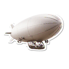 Halftone vector illustration of an airship blimp in flight © Senuko