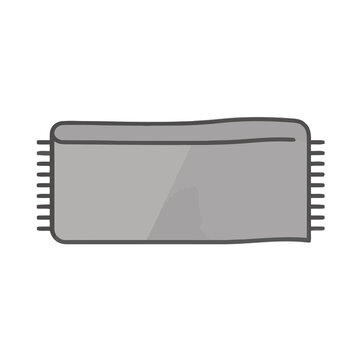 Gray rectangular object with fringe