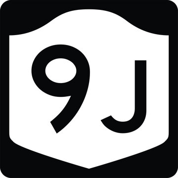 New York State Route 9J Marker Shield Vector Sign