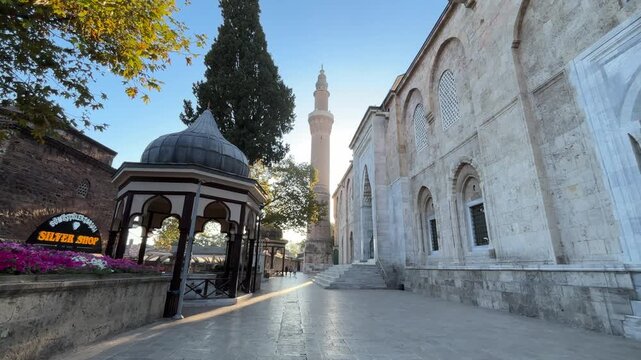 A view of the historic Grand Mosque in the city of Bursa, Turkey. It is one of the country's most important mosques.