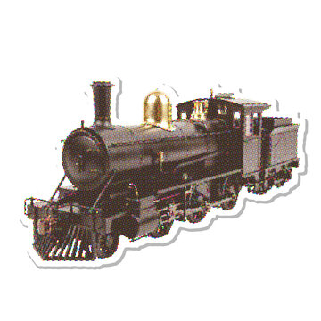 Steam locomotive train with tender halftone vector illustration