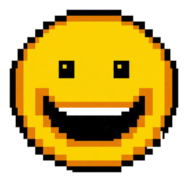 Smiling pixelated face emoji