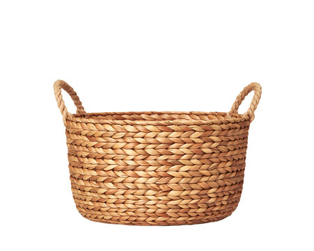 Woven storage basket with loop handles