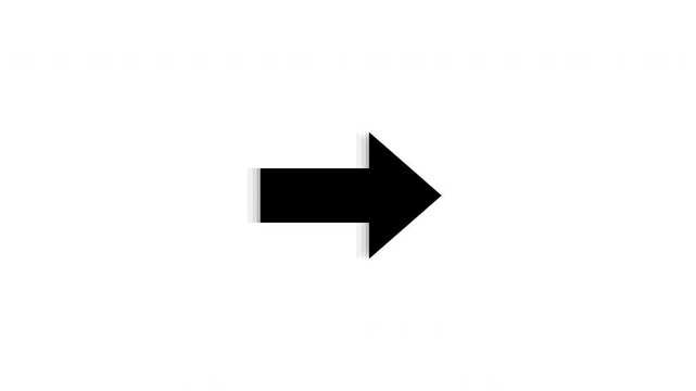 Minimalist black arrow pointing to the right on a clean white background, representing progress, direction, and forward movement, ideal for website navigation, user interface design, and presentation