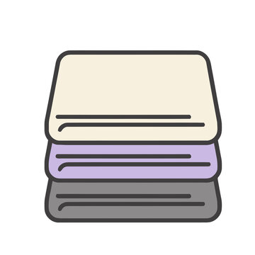 Stack of three folded towels or cloths