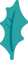 Naklejka premium Holly Leaf Minimal Shape Cartoon