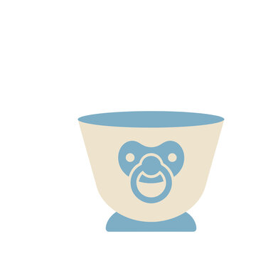 Baby pacifier icon on a bowl