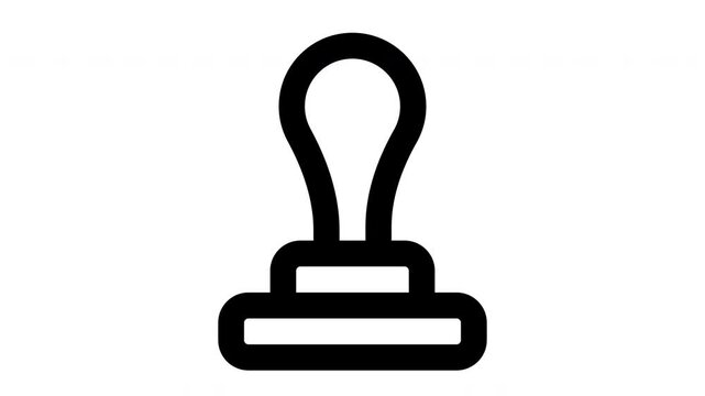 stamp animated Line Icons Premium 4K, Outline Motion Graphics Collection