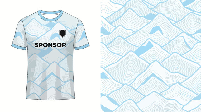 Sponsor Logo T Shirt With Wave Pattern Design