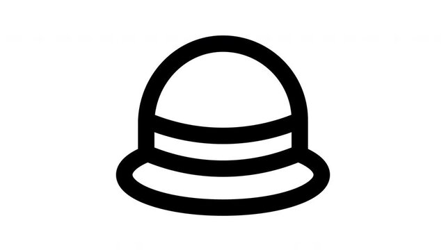 sun hat animated Line Icons Premium 4K, Outline Motion Graphics Collection