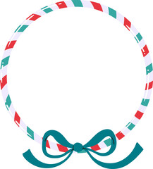 Naklejka premium Wreath Frame With Ribbon Bow