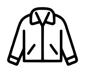 A warm outdoor winter jacket featuring a folded sherpa collar, long sleeves with cuffs, a central front zipper seam, and two angled welt pockets, vector icon on a plain white background © Sonia