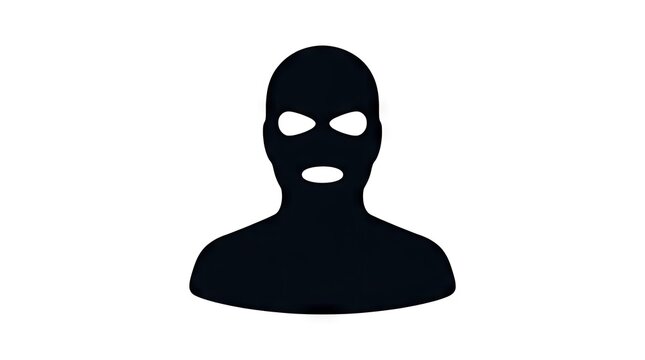 Criminal thief or burglar balaclava mask icon.