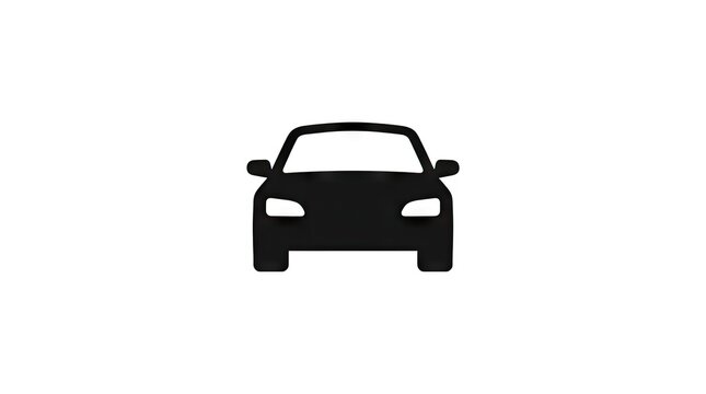 Front view silhouette of modern sedan car vehicle.