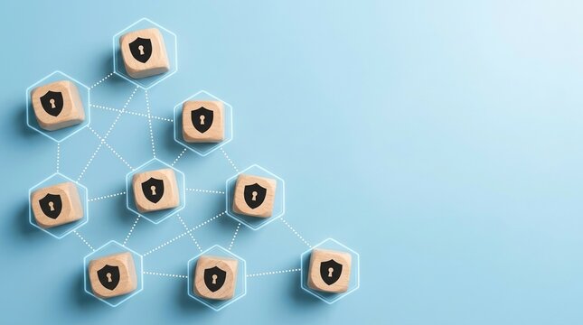 Data security protocol visualiza, digital technology, data network, automation and innovation concept.