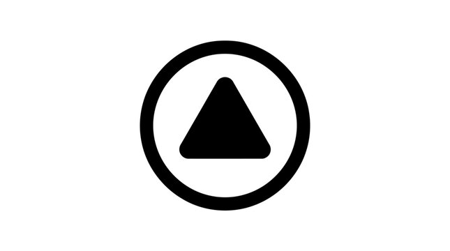 Triangle within a circle a flat black icon on a white background