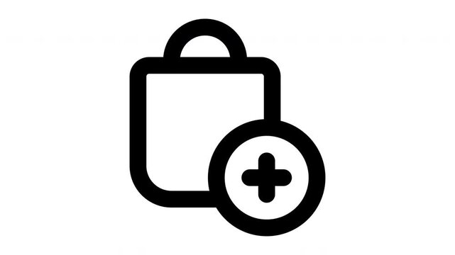 add to cart animated Line Icons Premium 4K, Outline Motion Graphics Collection