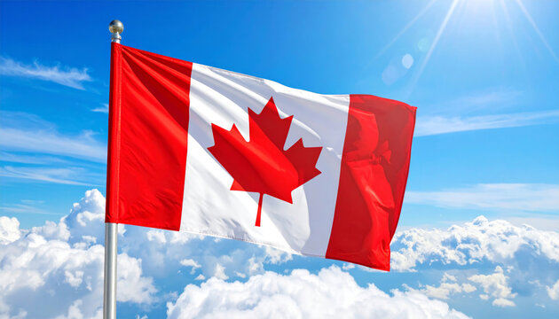 Canada flag flying high representing national identity
