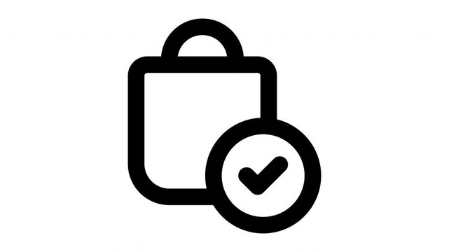 checkout animated Line Icons Premium 4K, Outline Motion Graphics Collection