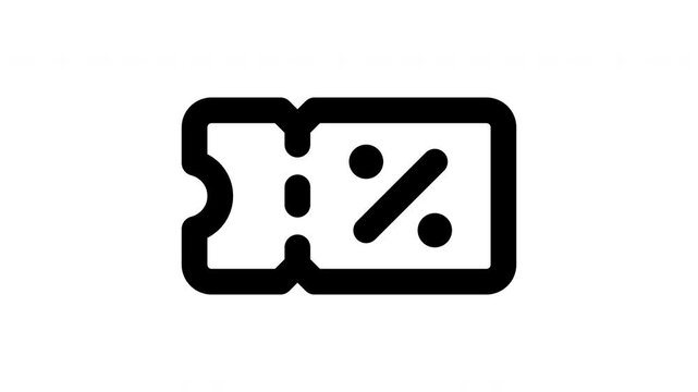 coupon animated Line Icons Premium 4K, Outline Motion Graphics Collection