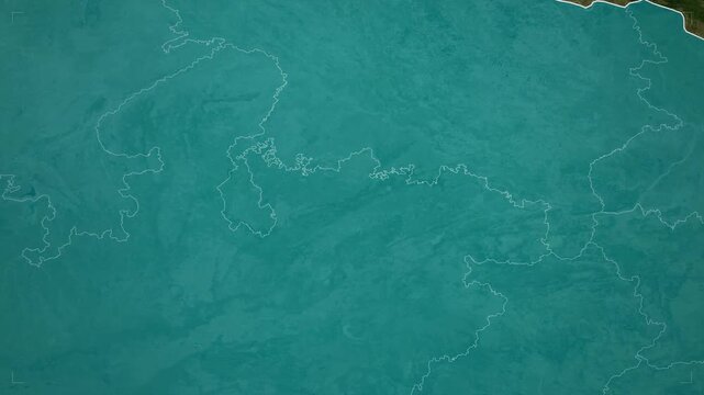 Dynamic zoom-in animation map of india highlighting delhi capital city with pin marker and regional borders