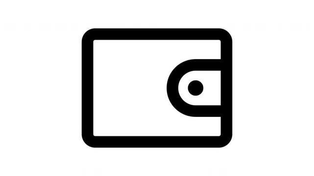 wallet animated Line Icons Premium 4K, Outline Motion Graphics Collection