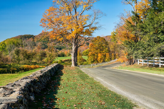 Woodstock Vermont countryside in Autumn 