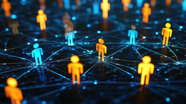 Abstract network of interconnected people