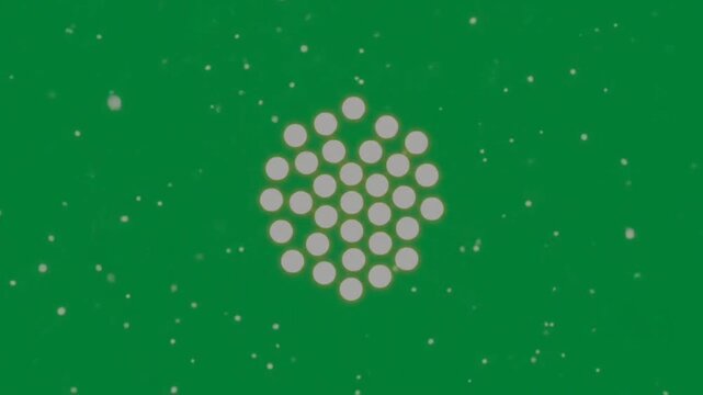 2D Flat Animated Gathering Dots Cluster on Green Screen