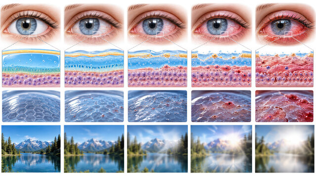 Dry Eye Disease Progression with Tear Film Instability and Corneal Surface Damage
