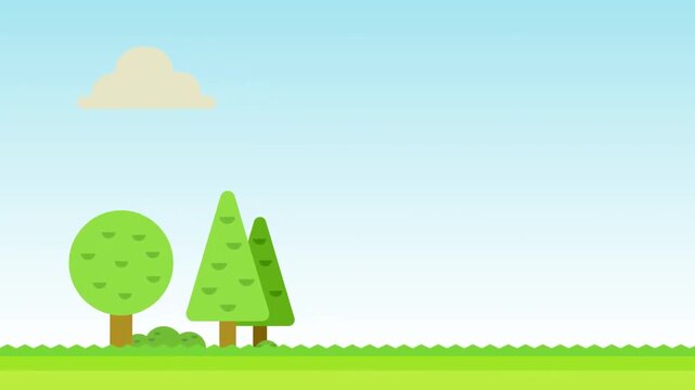 Flat Animation of Green Energy Concept with Wind Turbines and Eco Houses