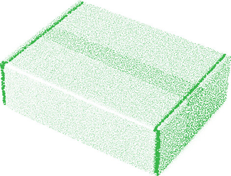 Halftone stipple dotted retro grunge transparent box with pixelated texture