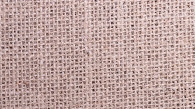 Close up of rough burlap fabric texture