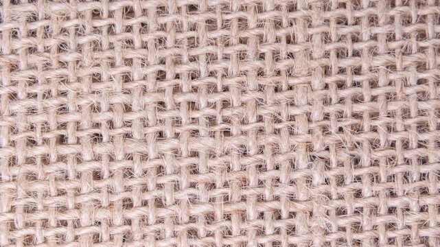 Close up of burlap fabric texture