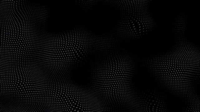 Animated abstract technology dark background random dots and grid 4K. loop background