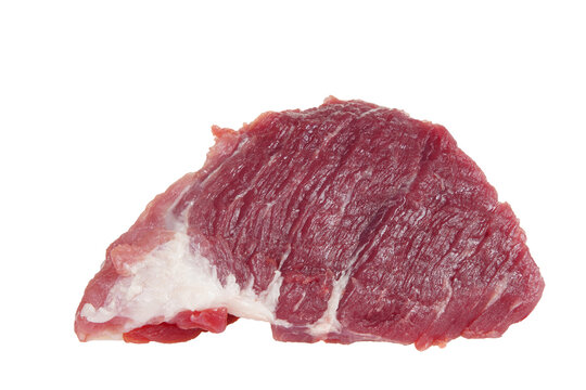 Raw meat on white background