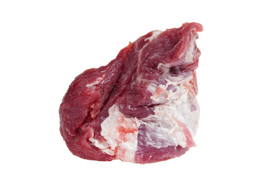 Raw meat on white background