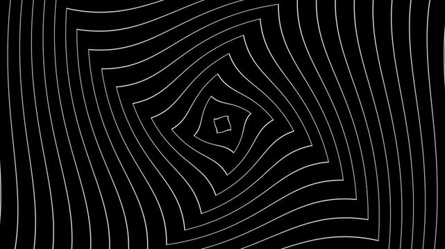 White cube square line abstract on black , animated energy background wave overlay effect seamless loop motion animation