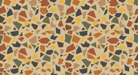 Fototapeta premium Abstract Terrazzo Seamless Pattern Flat Vector Texture Background