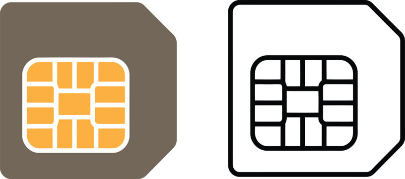 Two sim card icons for mobile phone communication Vector