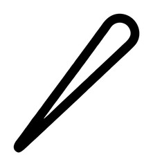 Fototapeta premium Slender sports ball inflation needle with a rounded head connector tapering down to a pointed metal nozzle tip, crafted as a thick outline vector icon centered against an empty white backdrop
