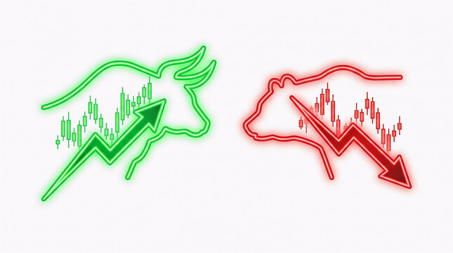 Neon Stock Market Trend Icon