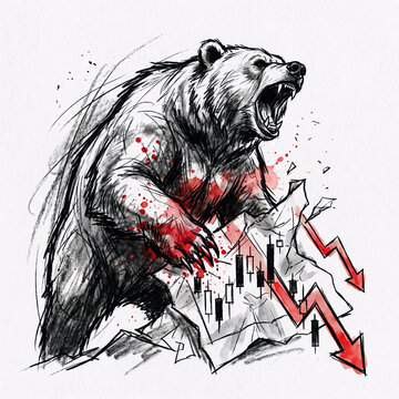 Bear Market Economic Crash Vector